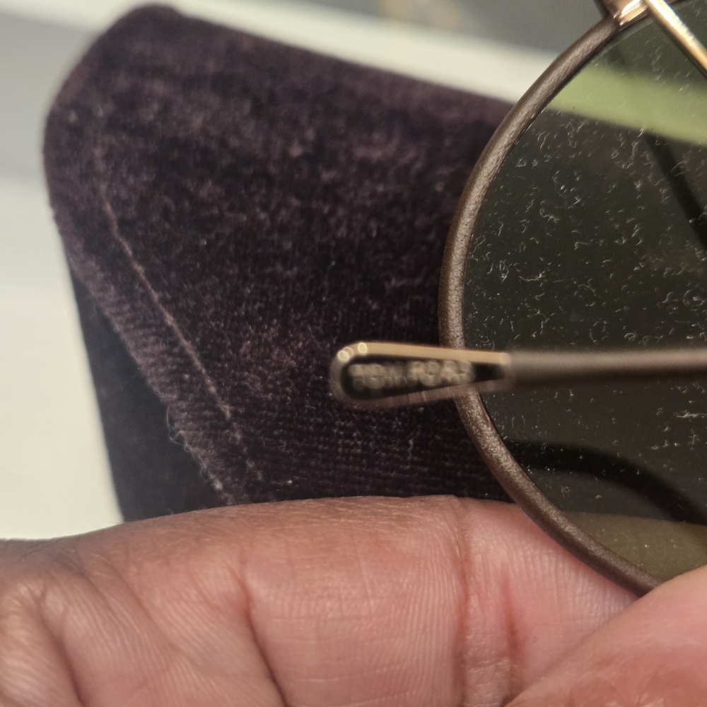 Tom Ford Brown Aviator Sunglasses with Green Tint - Picture 3 of 7